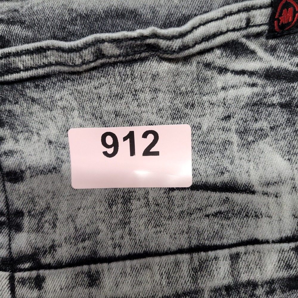 Mecca Mens Grey Acid Wash Moto Biker Stretch‎ Fit Jeans 36x32 Streetwear - Picture 5 of 5